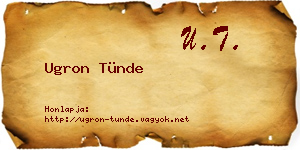 Ugron Tünde névjegykártya